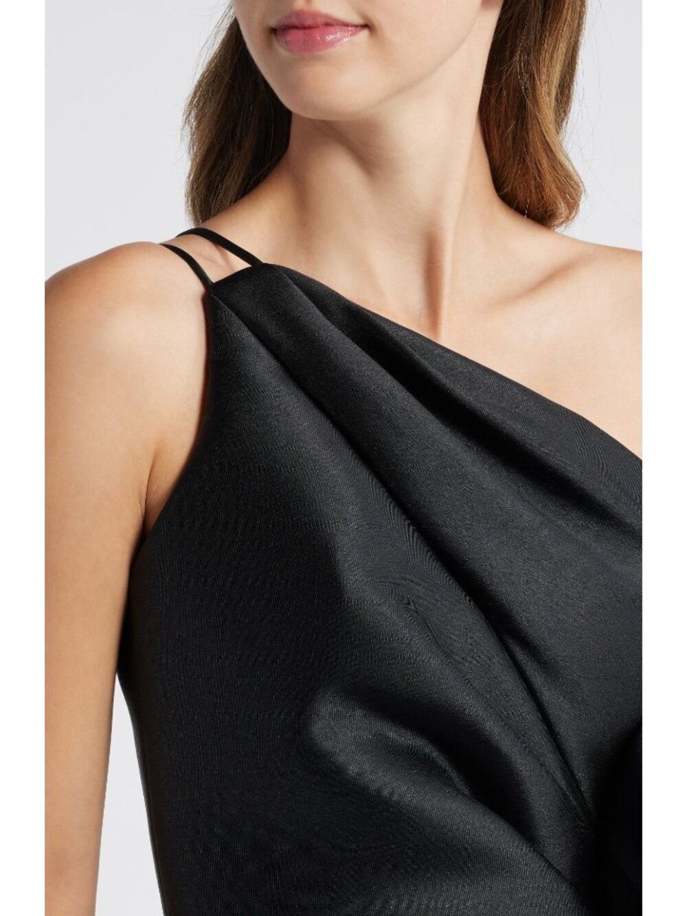 🆕AMSALE Mik One Shoulder Big Bow Cocktail Dress Black 10 - Picture 4 of 13